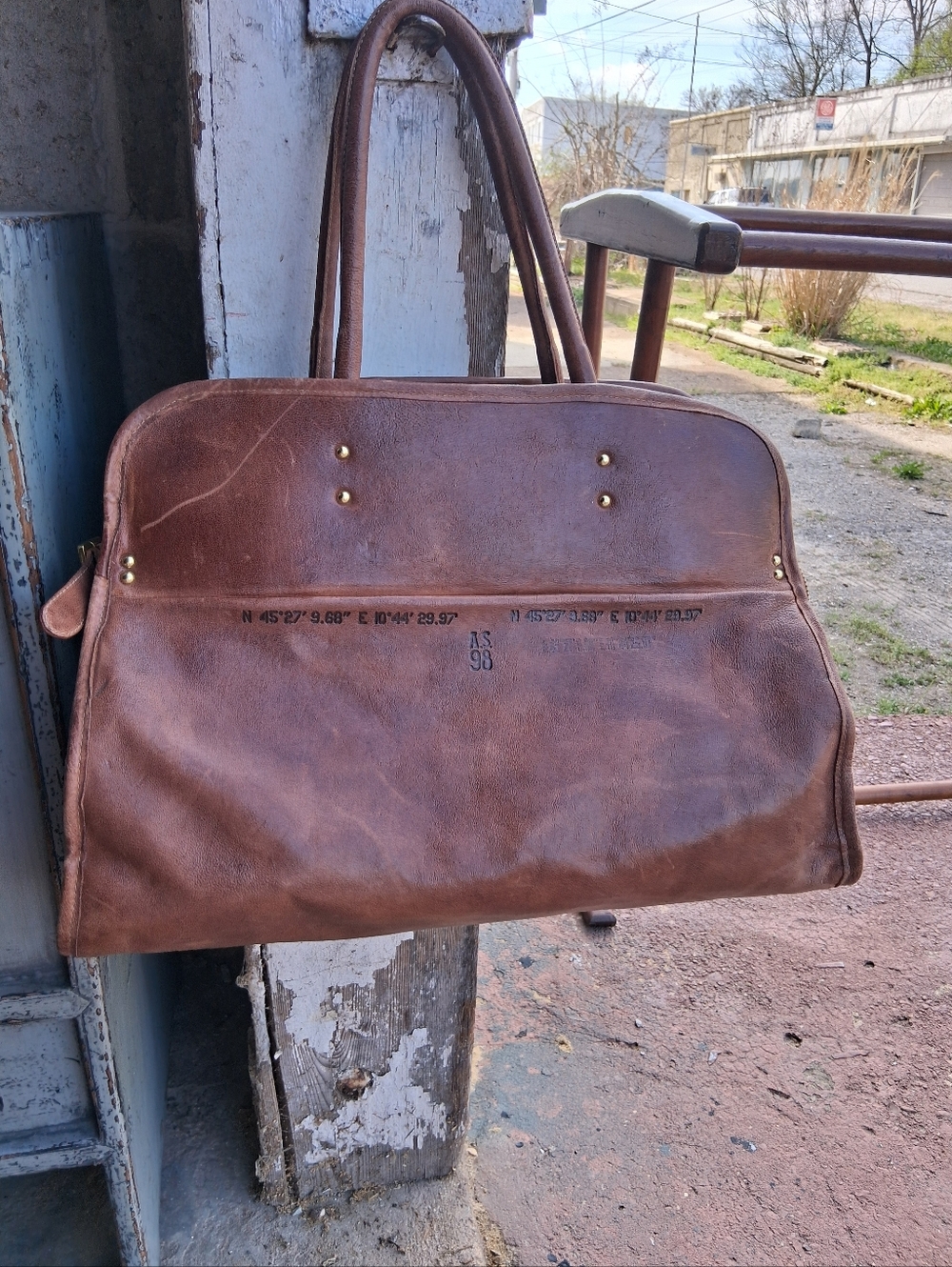 Brown Leather A.S.98 Tote Bag, Unisex